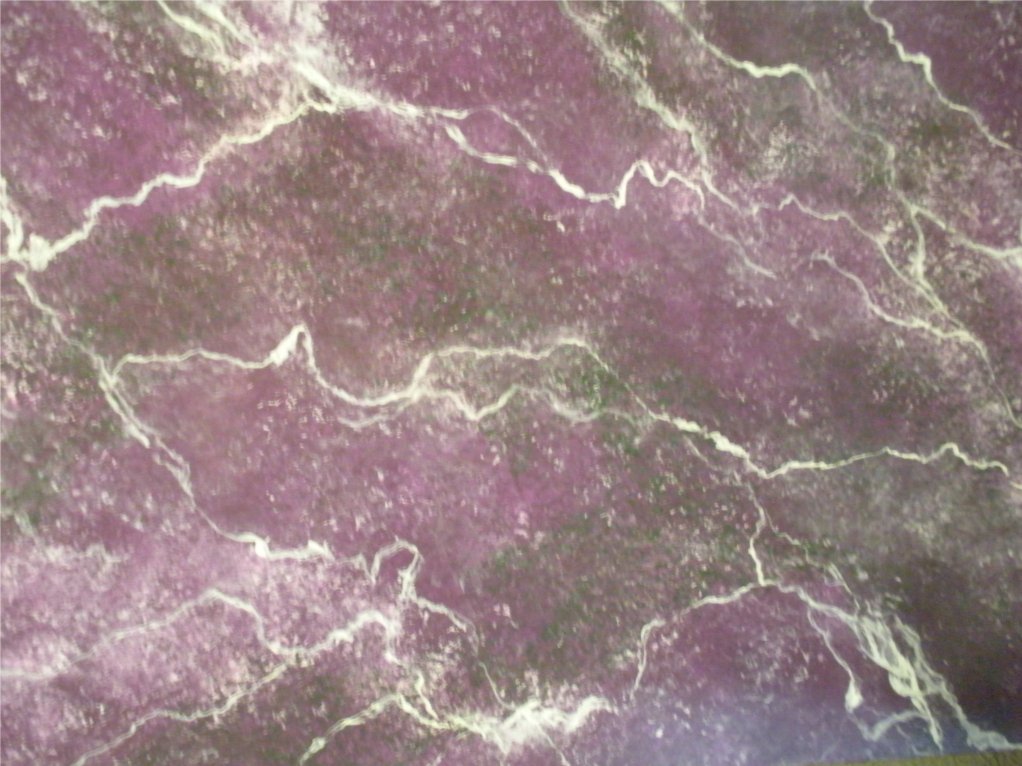 I'm a detailed marble faux finish in purple with white veins.