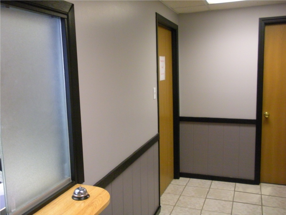 Business lobby w black trim
